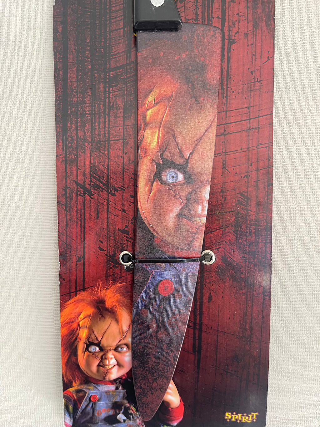 CUCHILLO 🔪 CHUCKY SPIRIT HALLOWEEN CON GRAFICA DE CHUCKY 🤩🤩🤩🤩