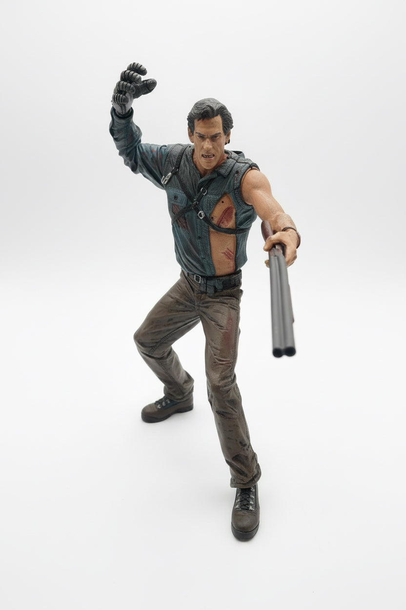ASH THE ARMY OF DARKNESS MOVIE MANIACS SERIES 4 ESCALA 1/4 18” PULGADAS CON SONIDO Y SENSOR DE SONIDO AÑO 2001