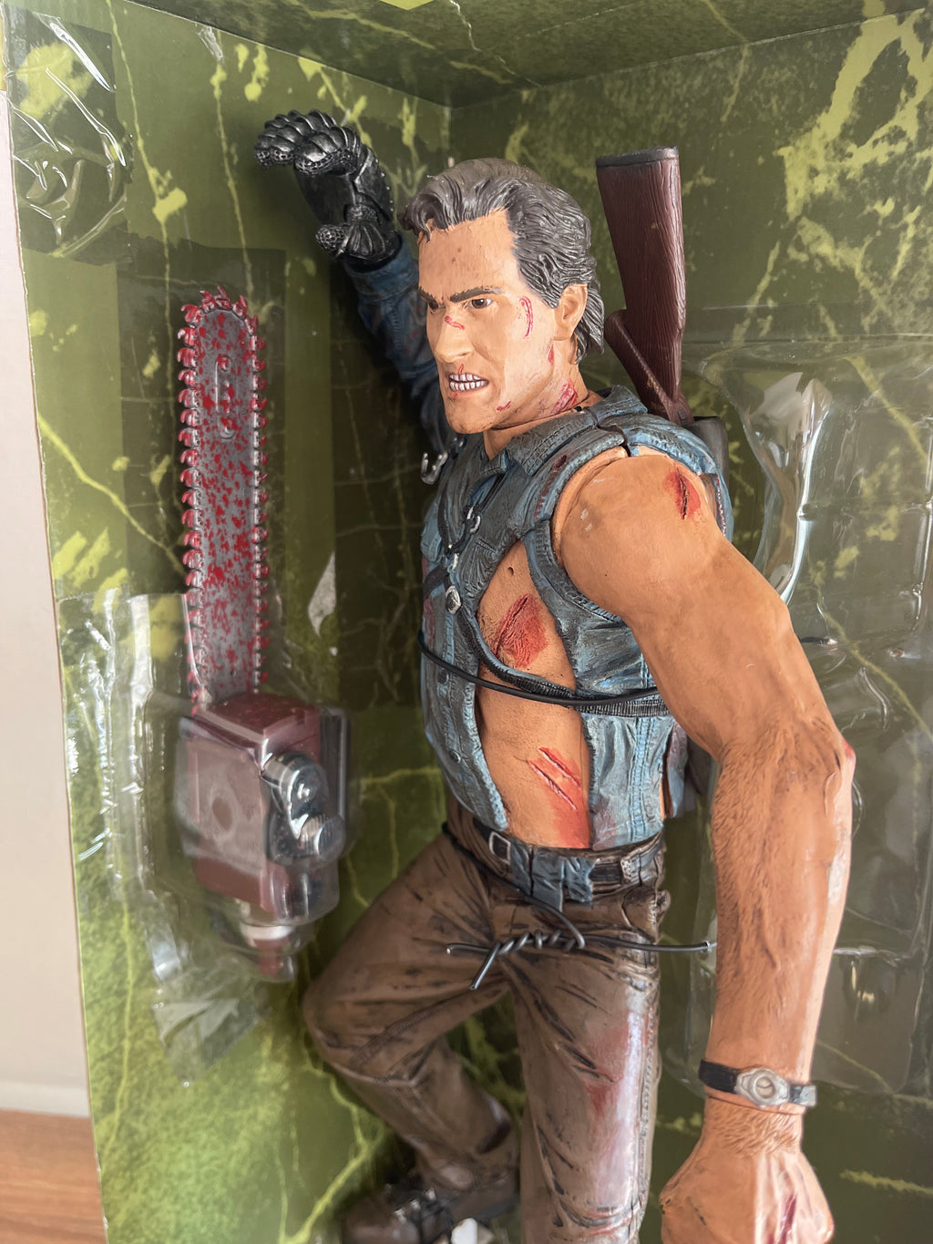 ASH THE ARMY OF DARKNESS MOVIE MANIACS SERIES 4 ESCALA 1/4 18” PULGADAS CON SONIDO Y SENSOR DE SONIDO AÑO 2001