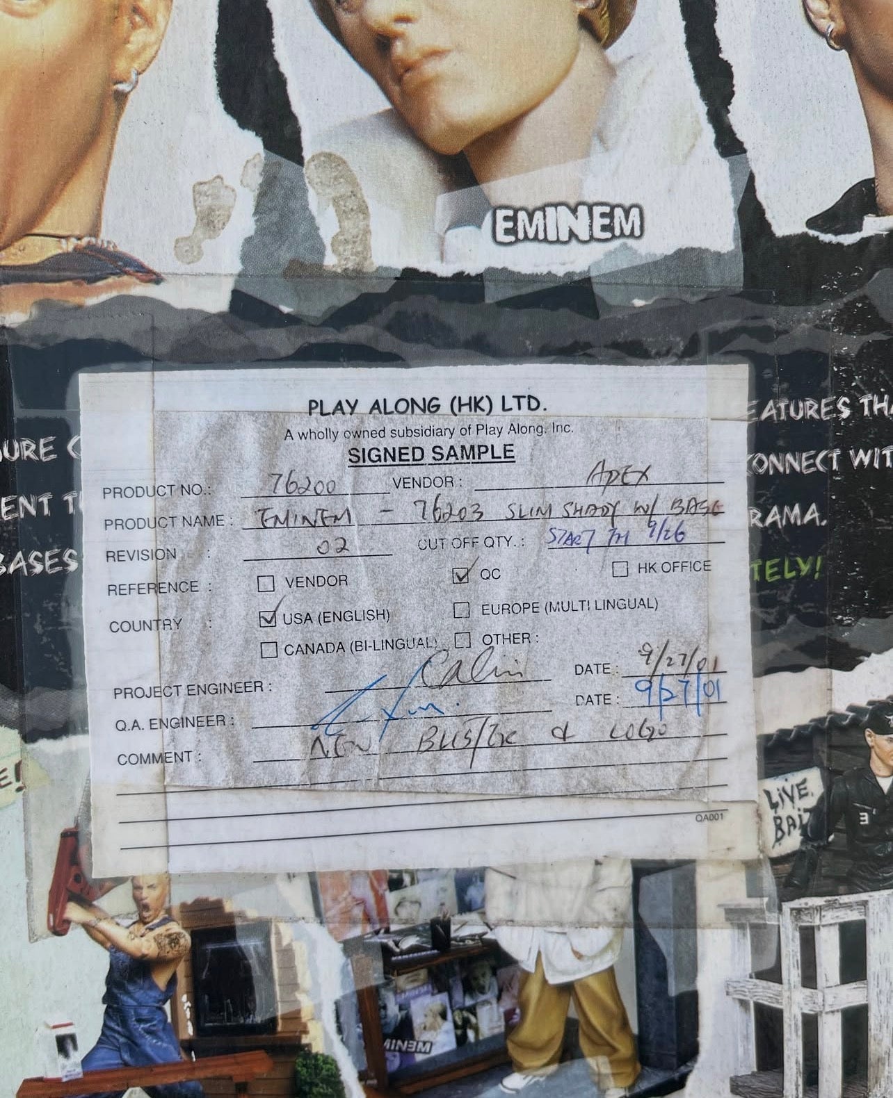 EMINEM AKA SLIM SHADY (ART ASYLUM) SIGNED SAMPLE 💥💥💥💥